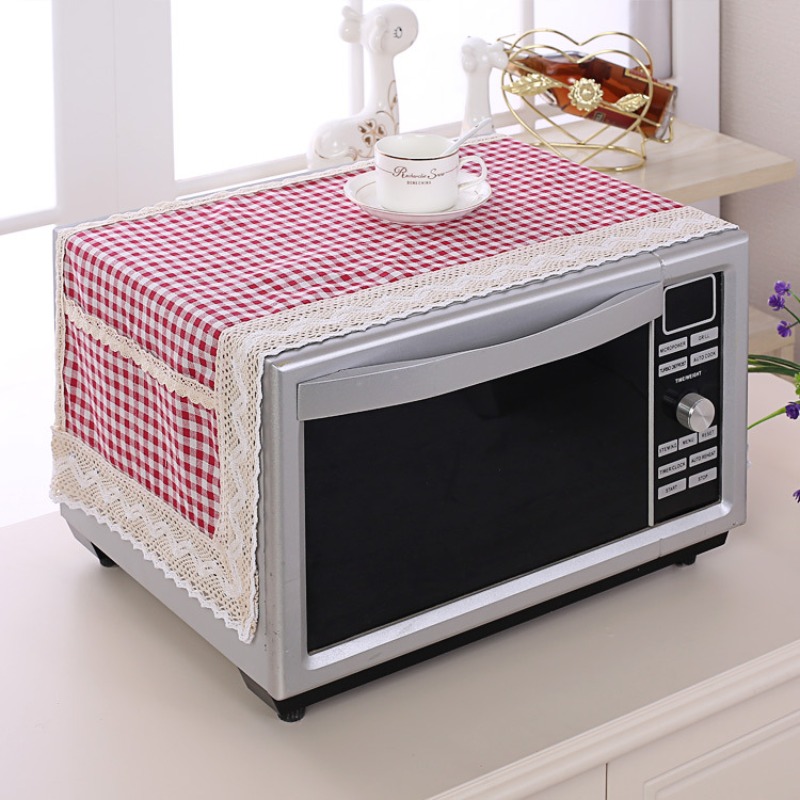 Kitchen Appliances List - 1 buah penutup microwave katun linen